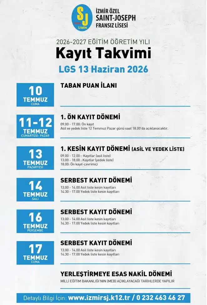Kayıt Takvimi / Kayıt Kılavuzu